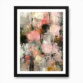 Abstract Oil Canvas Painting Moody Brushstrokes Unique Palette Knife Chaotic Art Print