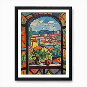 Window View Of Prague In The Style Of Fauvist 4 Art Print