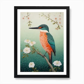 Ohara Koson Inspired Bird Painting Kingfisher 4 Art Print