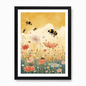 Andrena Bee Storybook Illustration 24 Art Print