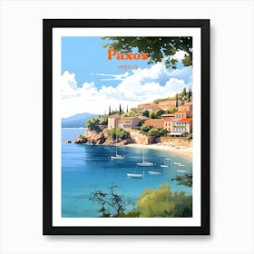 Paxos Greece Vacation Modern Travel Art Art Print