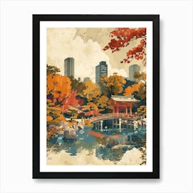 Ueno Park In Tokyo Mid Century Modern Art Print