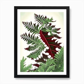 Japanese Holly Fern Vintage Botanical Poster Art Print