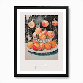 Abstract Art Deco Peach Explosion 3 Poster Art Print