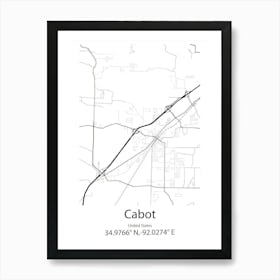 Cabot,United States Minimalist Map Art Print