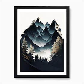 Berchtesgaden National Park Germany Cut Out Paper Art Print