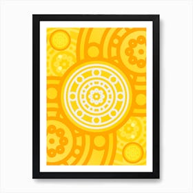 Geometric Abstract Glyph in Happy Yellow and Orange n.0058 Art Print