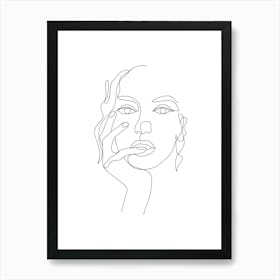 One Line Drawing Of A Woman.Scandinavian wall art Art Print