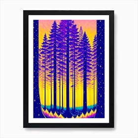 Starry Night Forest Art Print