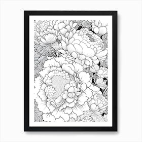 Shirley Temple Peonies 2 Drawing Art Print