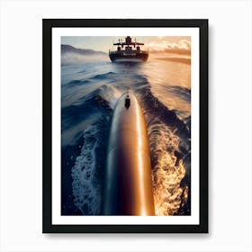 Submarine In The Ocean-Reimagined 5 Art Print