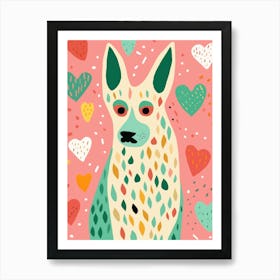 Dog Heart Line And Shape 2 Art Print