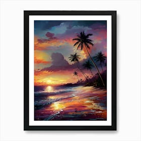 Sunset At The Beach 29 Art Print