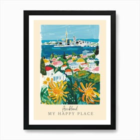 My Happy Place Auckland 3 Travel Poster Art Print