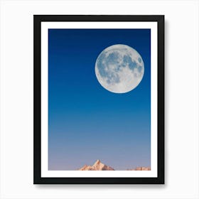 Full Moon Over Mountains 2 Art Print