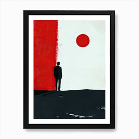 Man Looking At The Sun, Minimalism Art Print