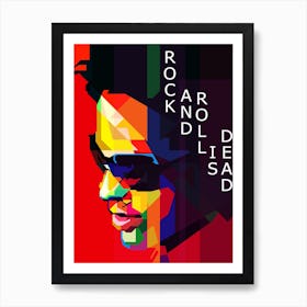 Lenny Kravitz Rock And Roll Is Dead Art WPAP Art Print