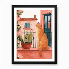 Chartreux Cat Storybook Illustration 1 Art Print