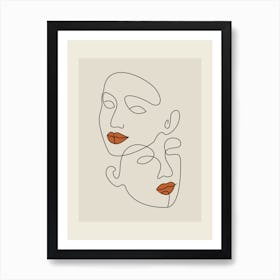 Face Of Two Women Art Print