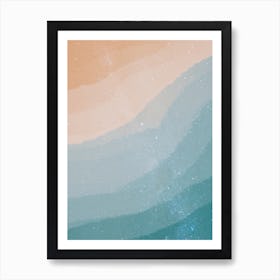 Minimal art abstract watercolor painting of sand and calm waves Art Print