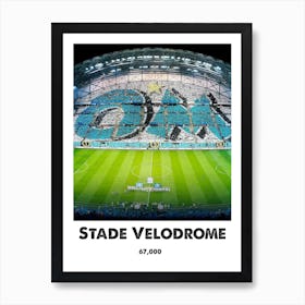Stade Velodrome, Football, Stadium, Soccer, Art, Wall Print 1 Art Print