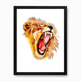 A Nice Lion Art Illustration In A Painting Style 02 1 Art Print