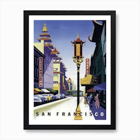 San Francisco, Street In Chinatown Art Print