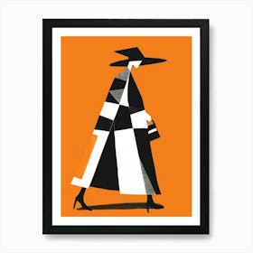 Woman In Black And White 1 Art Print