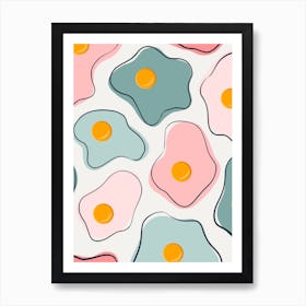 Colourful Fried Eggs Art Print