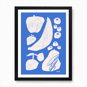 Abstract Fruit Blue    Art Print