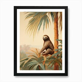 Sloth 2 Tropical Animal Portrait Art Print