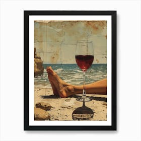 Wine On The Beach Art Print