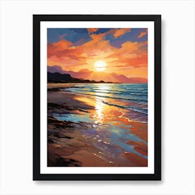 A Vibrant Painting Of Dornoch Beach Highlands Scotland 1 Art Print