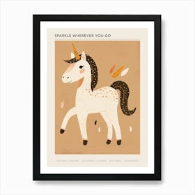 Muted Pastels Unicorn Galloping 2 Poster Art Print