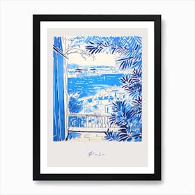 Pula Croatia 4 Mediterranean Blue Drawing Poster Art Print