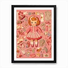 Vintage Paper Doll Kitsch 9 Art Print