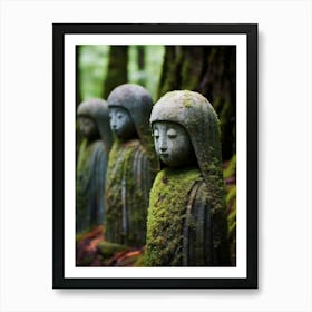 Jizo Statues Japanese Style Illustration 2 Art Print