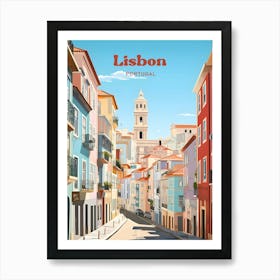 Lisbon Portugal Streetview Modern Travel Art Art Print