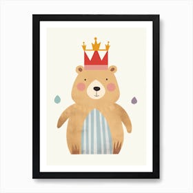 Little Wombat 3 Wearing A Crown Art Print