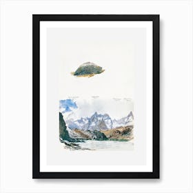 View Of Four Mountains From The Gorner Grat, Rock From Splendid Mountain Watercolor, John Singer Sargent Art Print