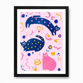 Jumping Cat Art Print