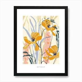 Colourful Flower Illustration Poster Buttercup 3 Art Print