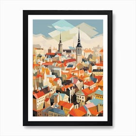 Kraków, Poland, Geometric Illustration 1 Art Print