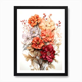 Majestic Botanica Regal Florals In Rich Tones Art Print