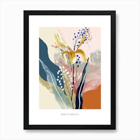 Colourful Flower Illustration Poster Babys Breath 3 Art Print