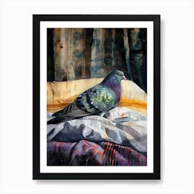 Pigeon bird animal illustration art 1 Art Print