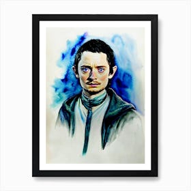 Elijah Wood In The Lord Of The Rings: The Two Towers Watercolor Art Print