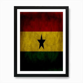 Ghana Flag Texture Art Print