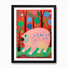 Maximalist Animal Painting Porcupine Art Print