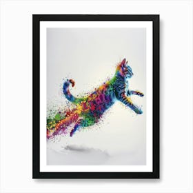 Colorful Cat Canvas Art Art Print